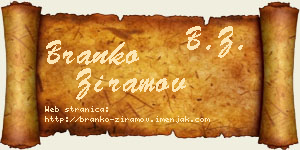 Branko Ziramov vizit kartica